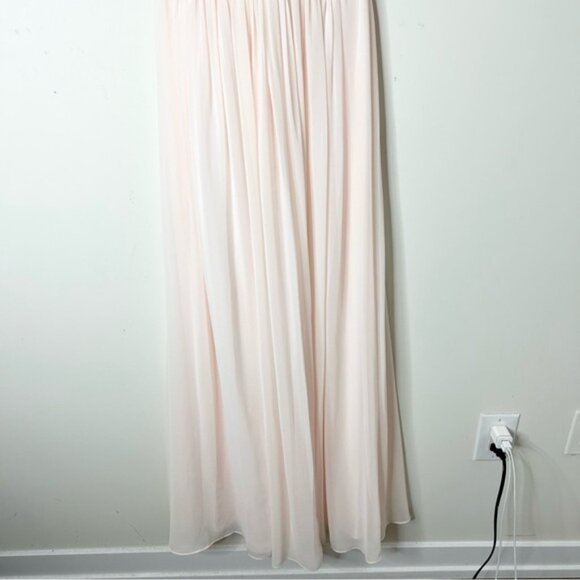 Forever New Women's Maxi Dress Long Lace beaded bodice Chiffon Pale Pink 2 - Picture 6 of 15